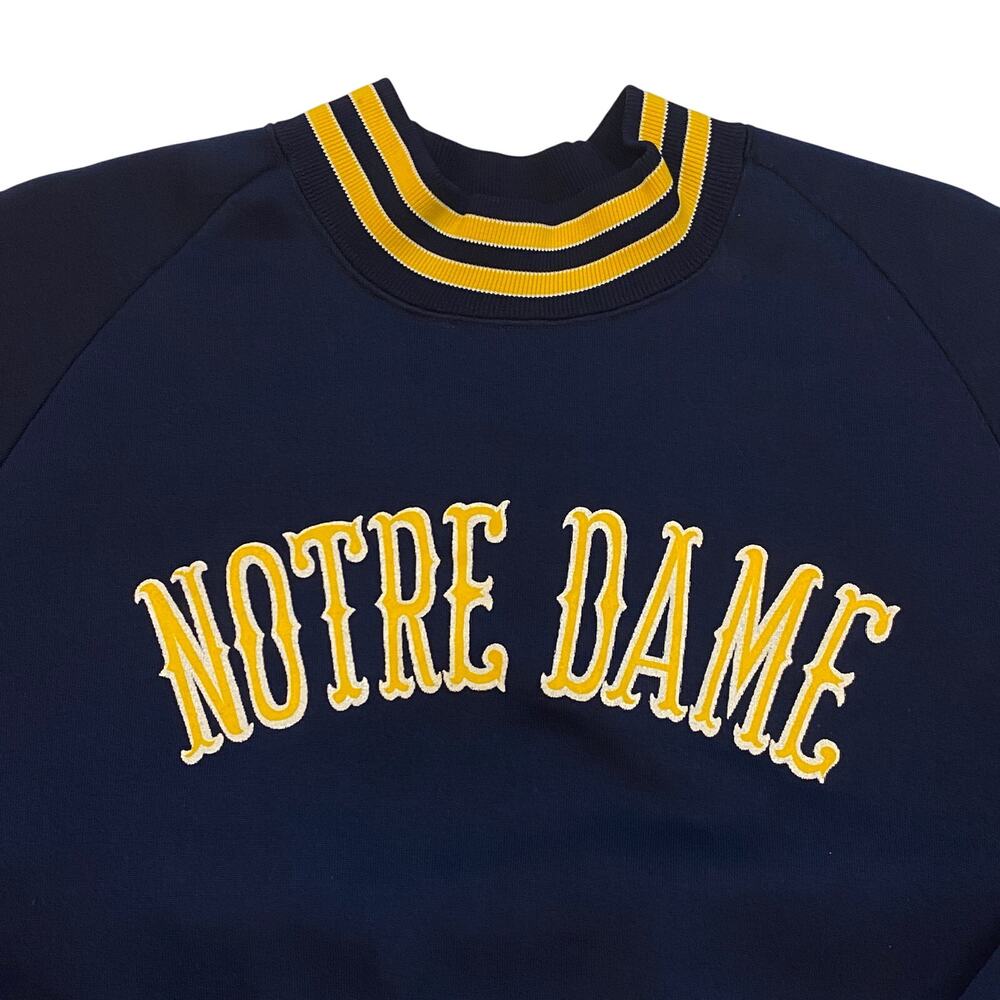 Vintage Champion Notre Dame Sweatshirt Mens XL Blue Mock Neck Long Sleeve 60s - Picture 3 of 8